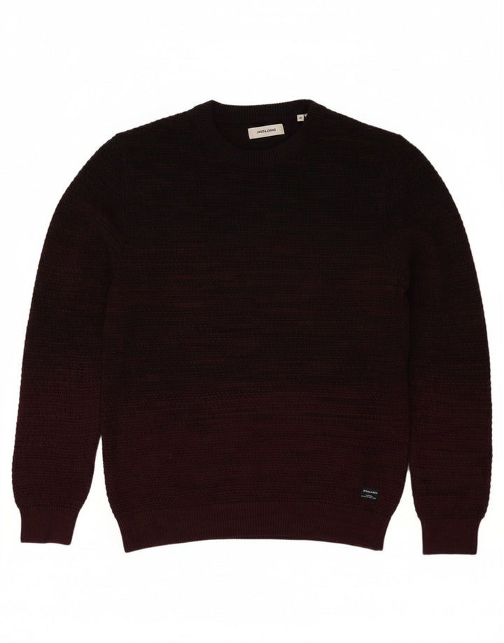 Suéter masculino JACK & JONES com gola redonda, algodão médio cor de vinho