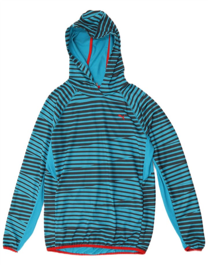 PUMA Meninos Hoodie Jumper 13-14 Anos Listrado Azul Poliéster