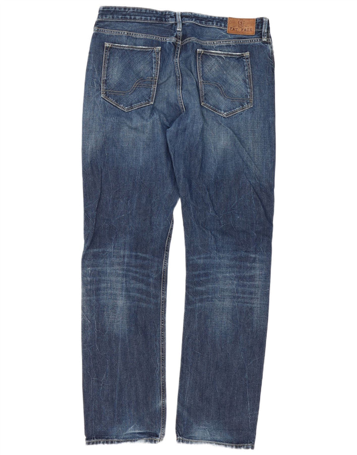 Calça jeans reta masculina Fat Face W36 L34 algodão azul