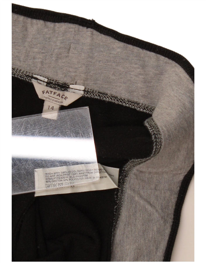 Calça de treino feminina FAT FACE UK 14 grande algodão preto