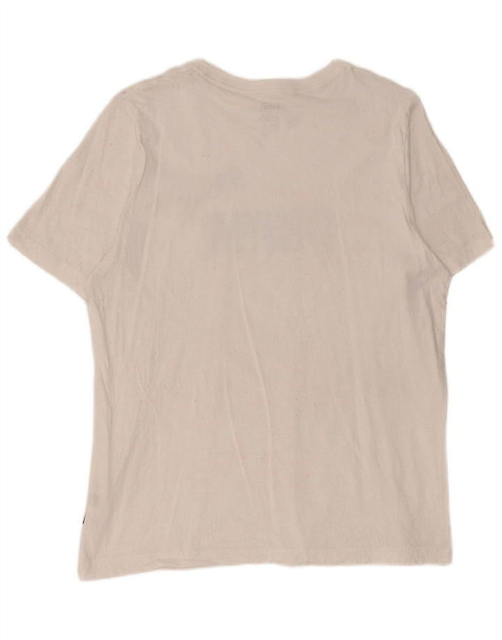 Puma Mens Graphic T-Shirt Top Grande Algodão Branco