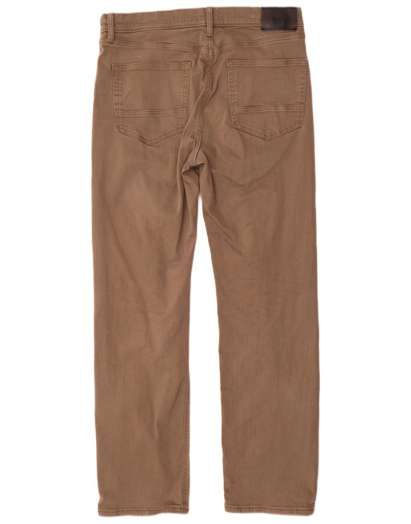 Calça masculina reta casual Marks & Spencer W34 L31 bege