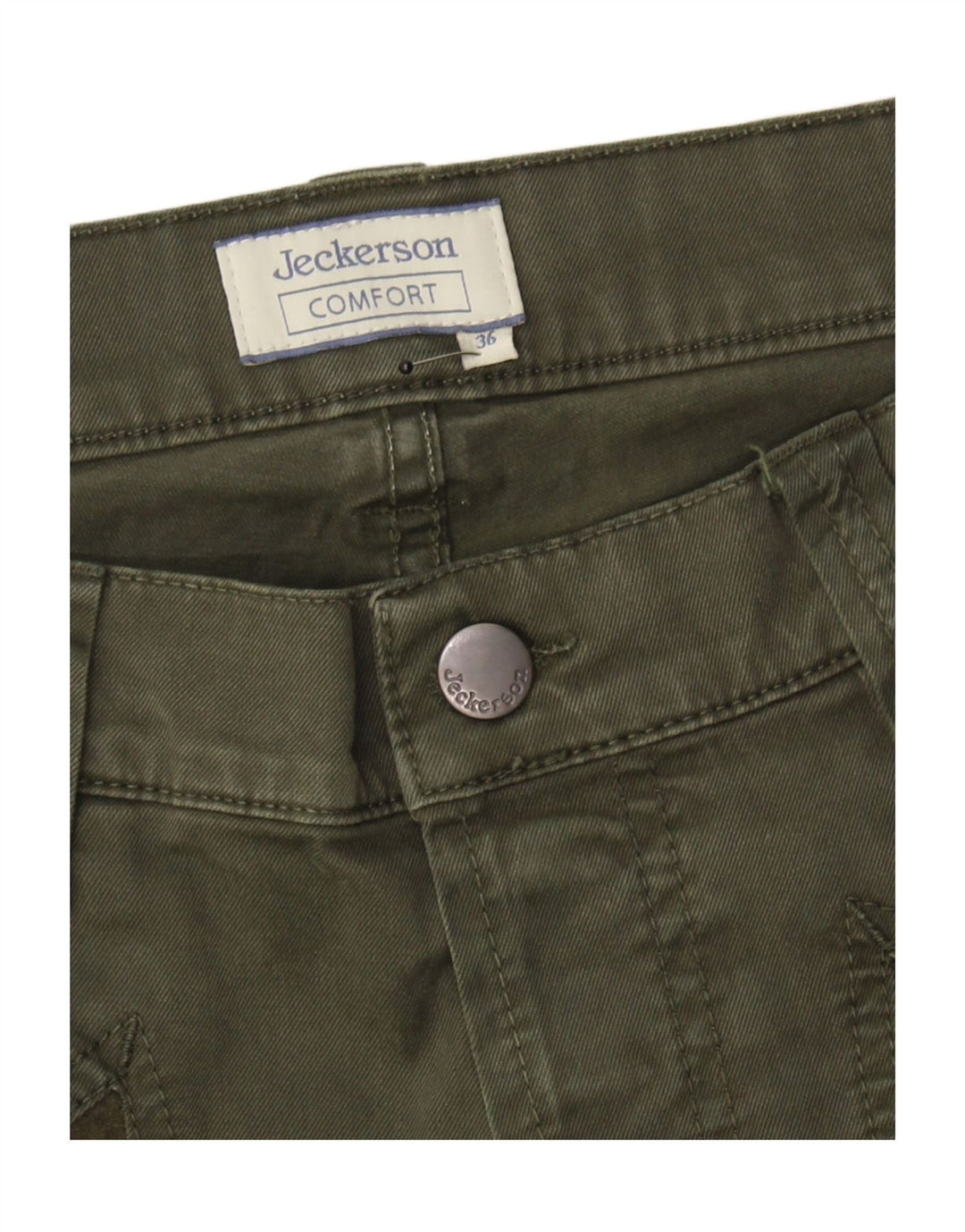 Calça casual masculina JECKERSON slim W36 L33 algodão cáqui