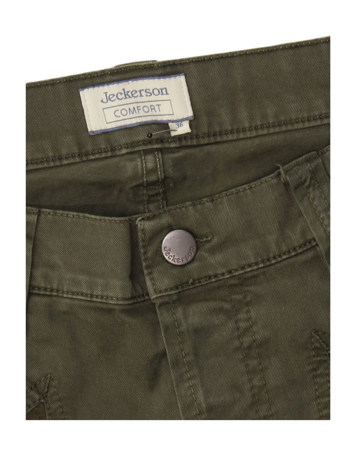 Calça casual masculina JECKERSON slim W36 L33 algodão cáqui