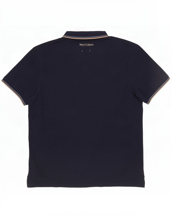 Camisa pólo masculina Henry Cottons grande azul marinho