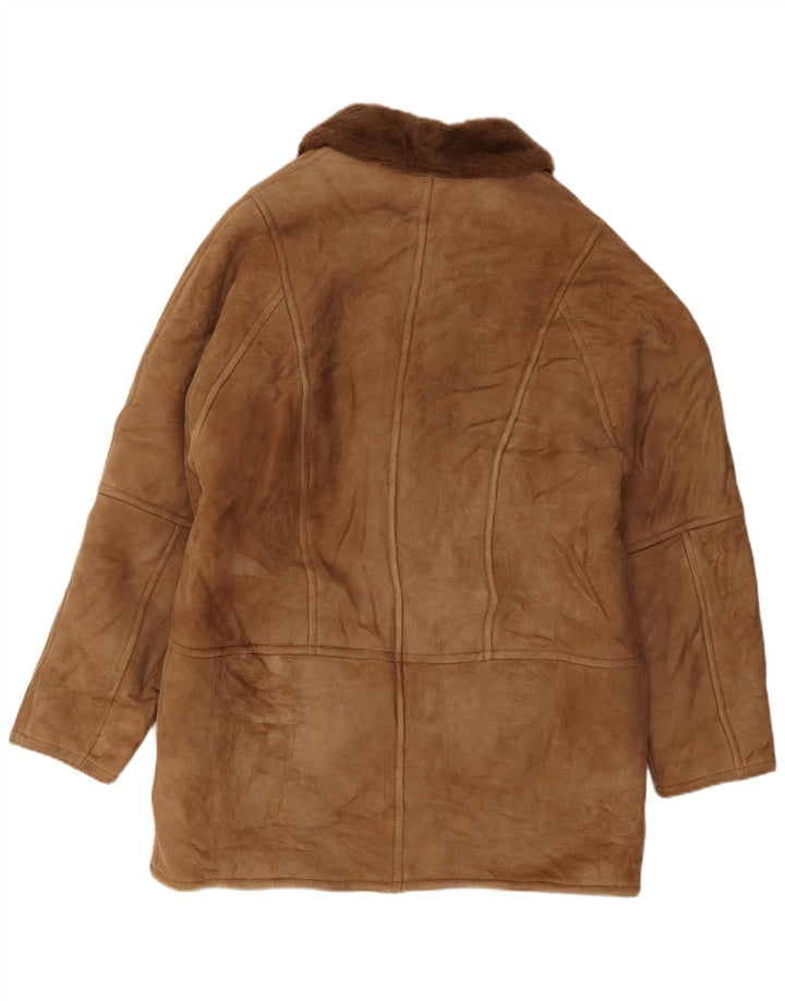 Sobretudo masculino de shearling da Breco IT 52 XL Bege Shearling