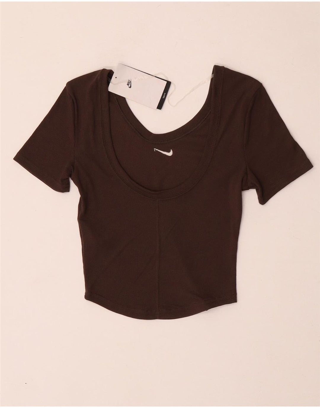 Camiseta Nike Feminina Crop Top UK 4 XS Marrom Poliéster