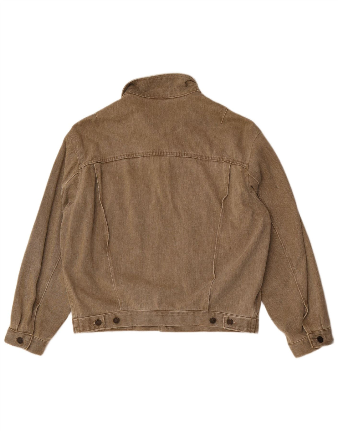 Jaqueta jeans Wampum masculina solta ajuste Reino Unido 38 algodão cáqui médio