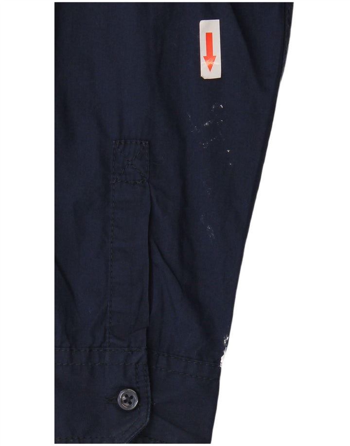 Camisa gráfica masculina BENETTON 8-9 anos grande algodão azul marinho