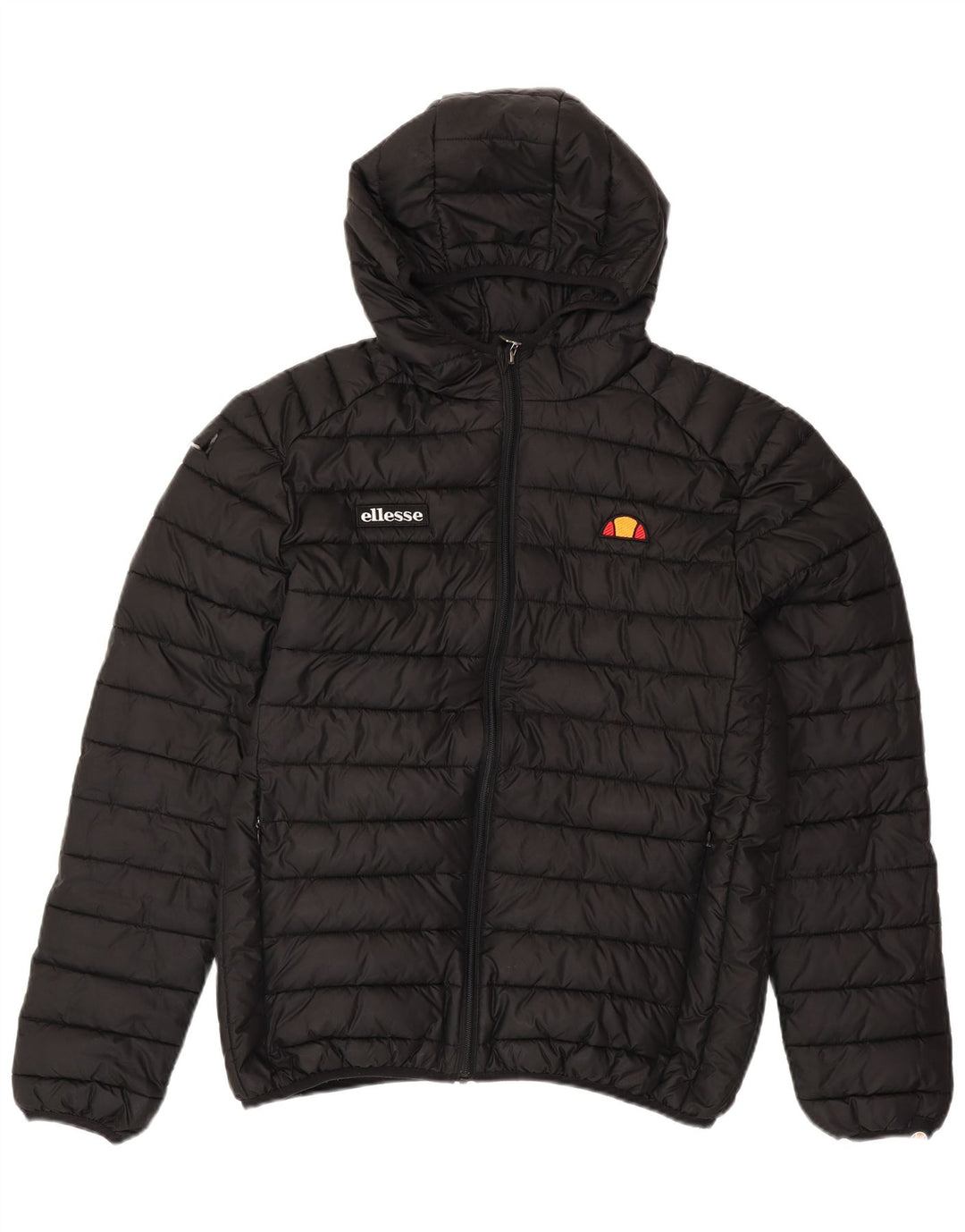 Jaqueta masculina acolchoada com capuz ELLESSE UK 40 grande poliéster preto