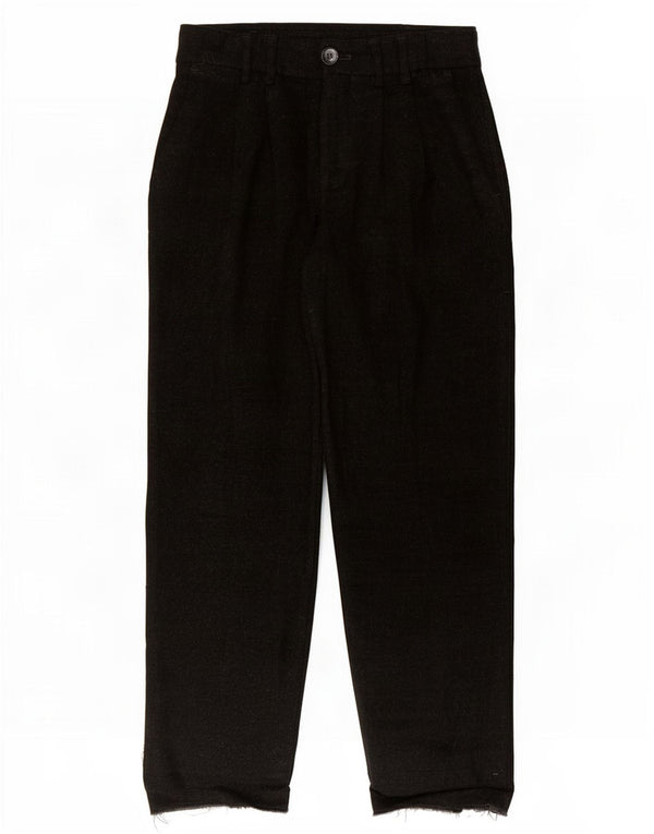 Zara Calça feminina casual cintura alta com pregas XS W24 L25 preta