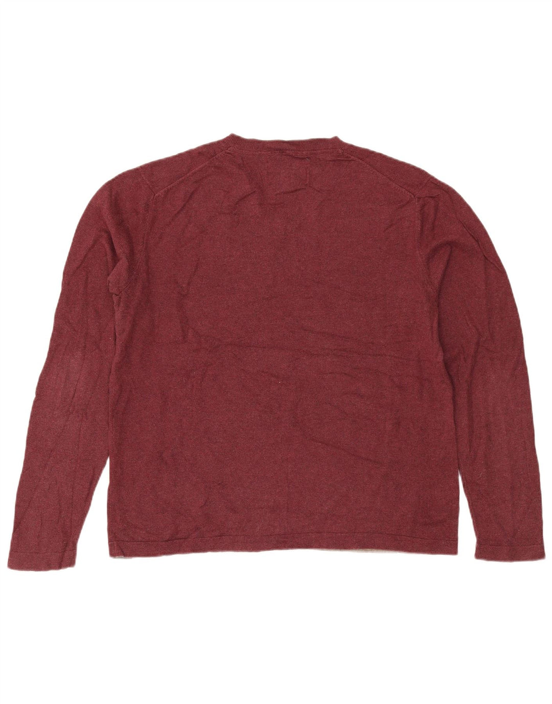 Suéter masculino Eddie Bauer com decote em V médio algodão Borgonha