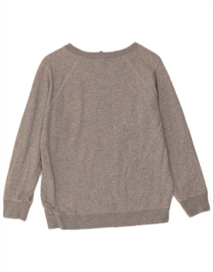 Suéter gráfico feminino J. CREW Reino Unido 10 pequeno algodão cinza