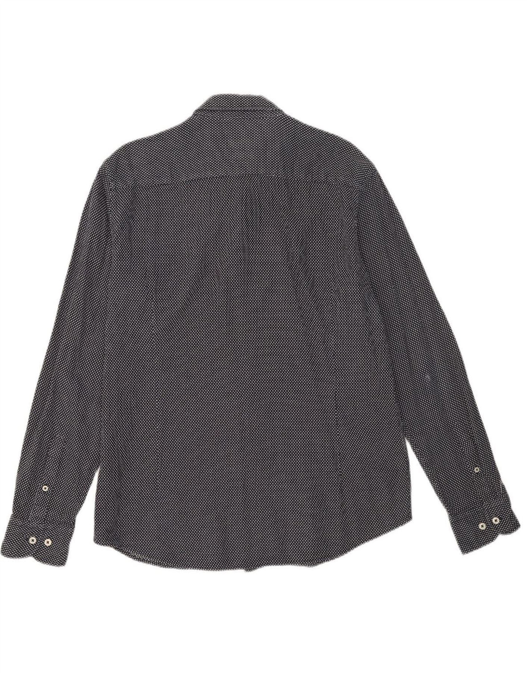Camisa masculina MASSIMO DUTTI XL azul marinho manchado