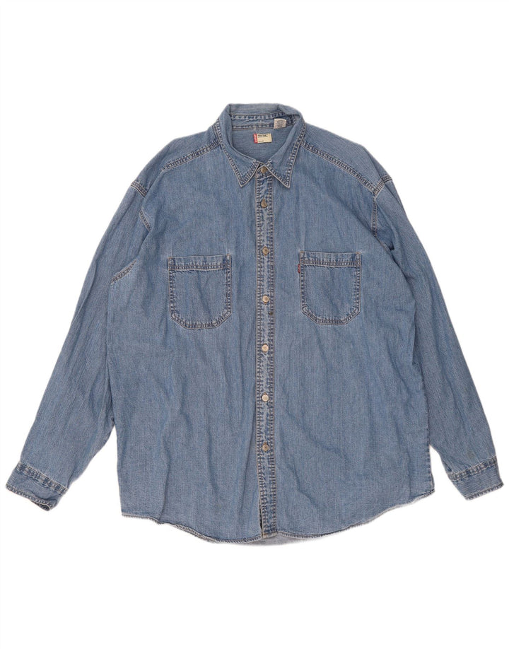 Camisa jeans masculina Levi's XL azul algodão