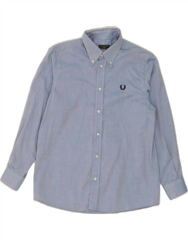 FRED PERRY Boys Shirt 9-10 Years Blue Cotton Vintage Fred Perry and Second-Hand Fred Perry from Messina Hembry 