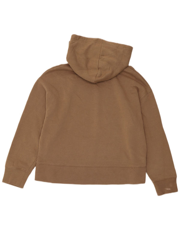 Zara Womens Hoodie Jumper UK 16 Grande Algodão Marrom