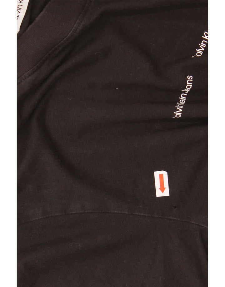 Calvin Klein Jeans Masculino Top Gráfico Manga Longa Pequeno Algodão Preto