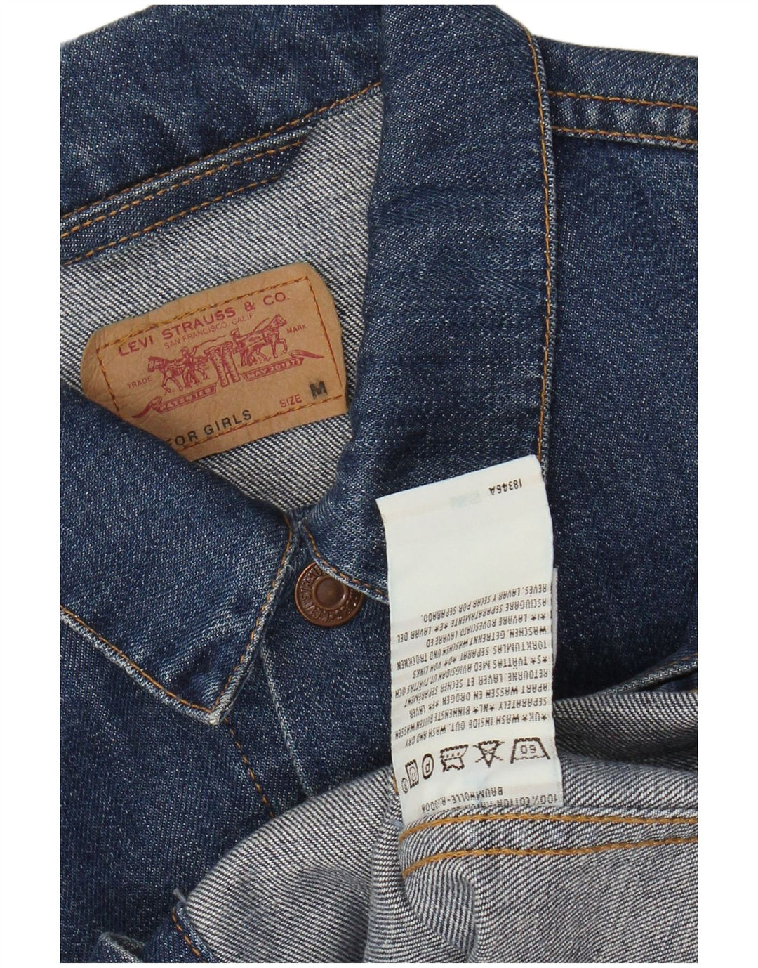Jaqueta jeans feminina LEVI'S 10-11 anos algodão azul médio