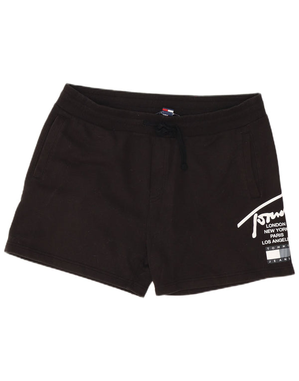 Shorts esportivos gráficos masculinos Tommy Hilfiger XL algodão preto