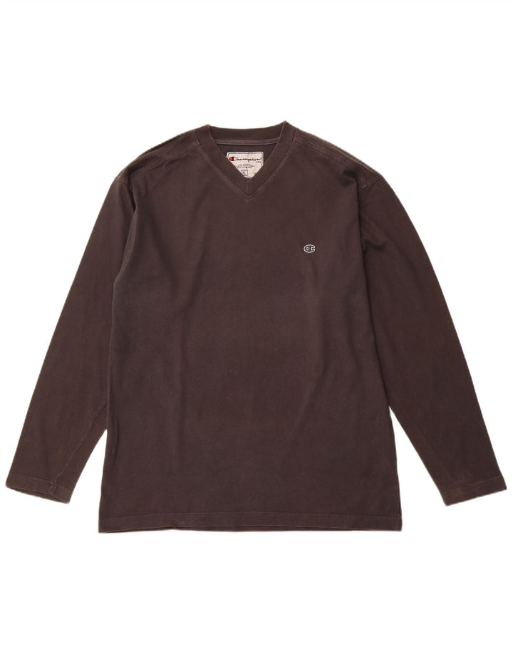 Campeão Mens Top Manga Longa XL Cinza Algodão