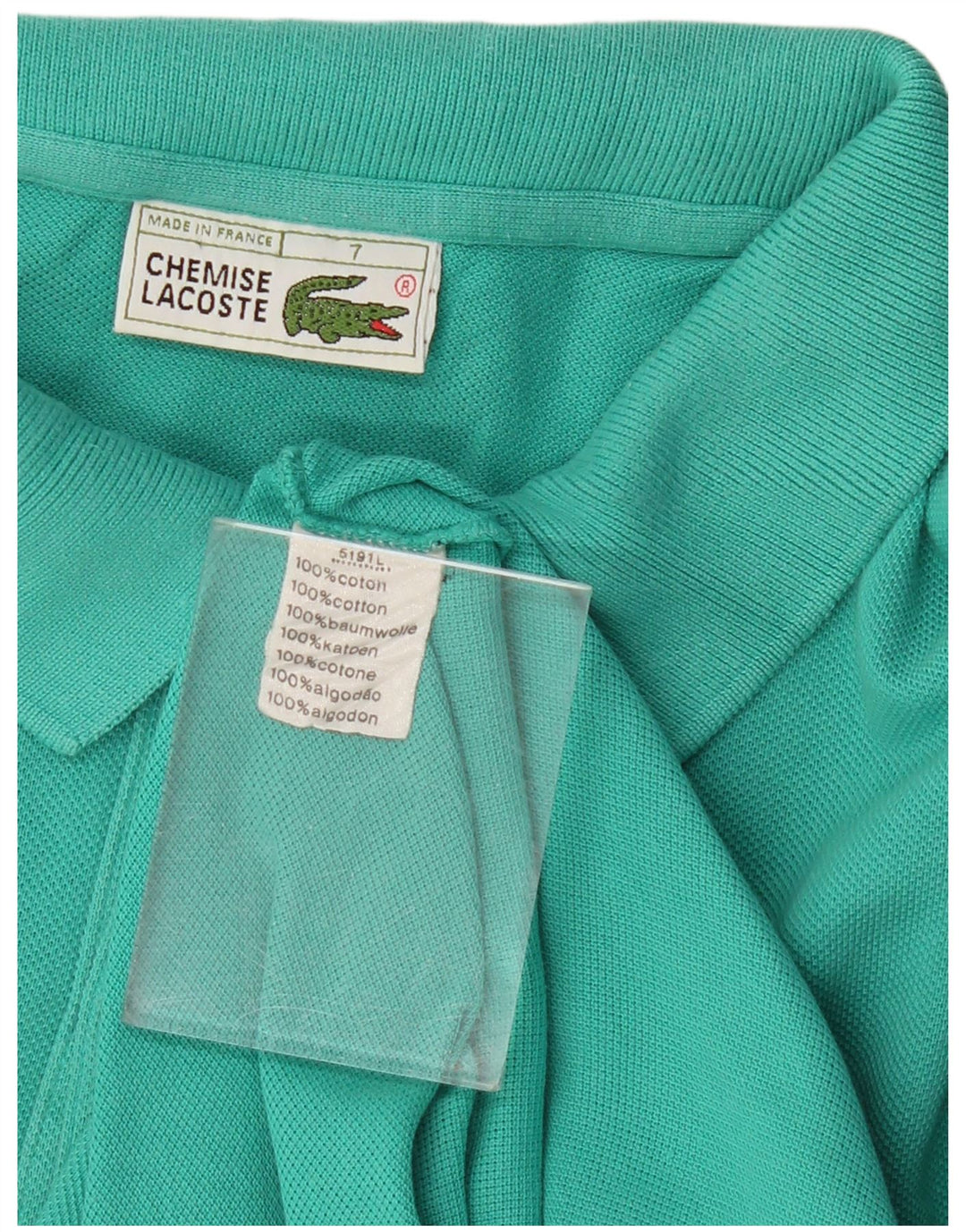 Camisa polo masculina Lacoste tamanho 7 2XL algodão turquesa