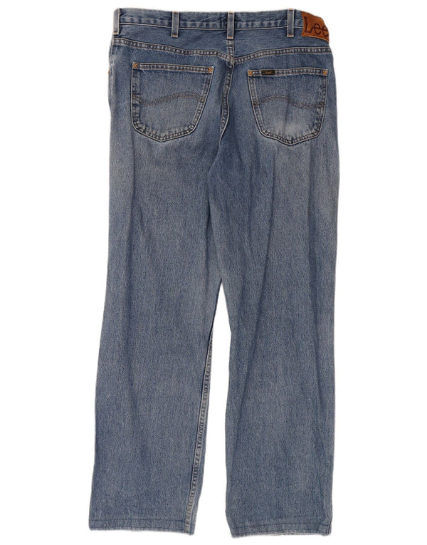 Lee Mens Straight Jeans W36 L34 Azul Algodão