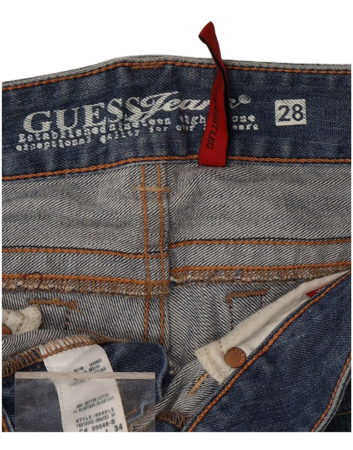 Calça jeans reta feminina GUESS W28 L28 azul algodão