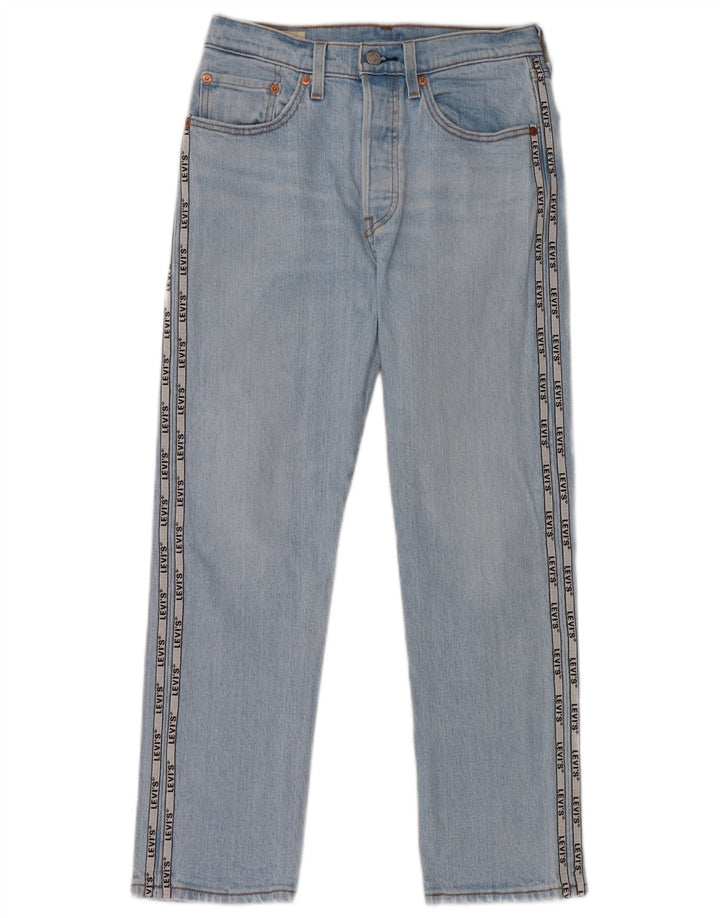 Calça jeans feminina Levi's 501 Graphic Straight W26 L26 azul algodão