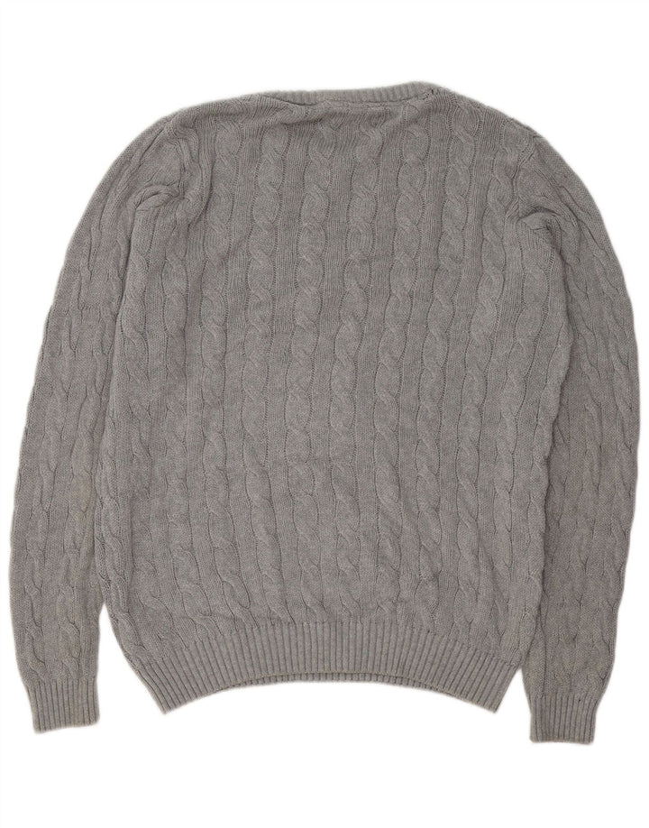 Suéter masculino KANGOL com gola redonda e algodão cinza grande