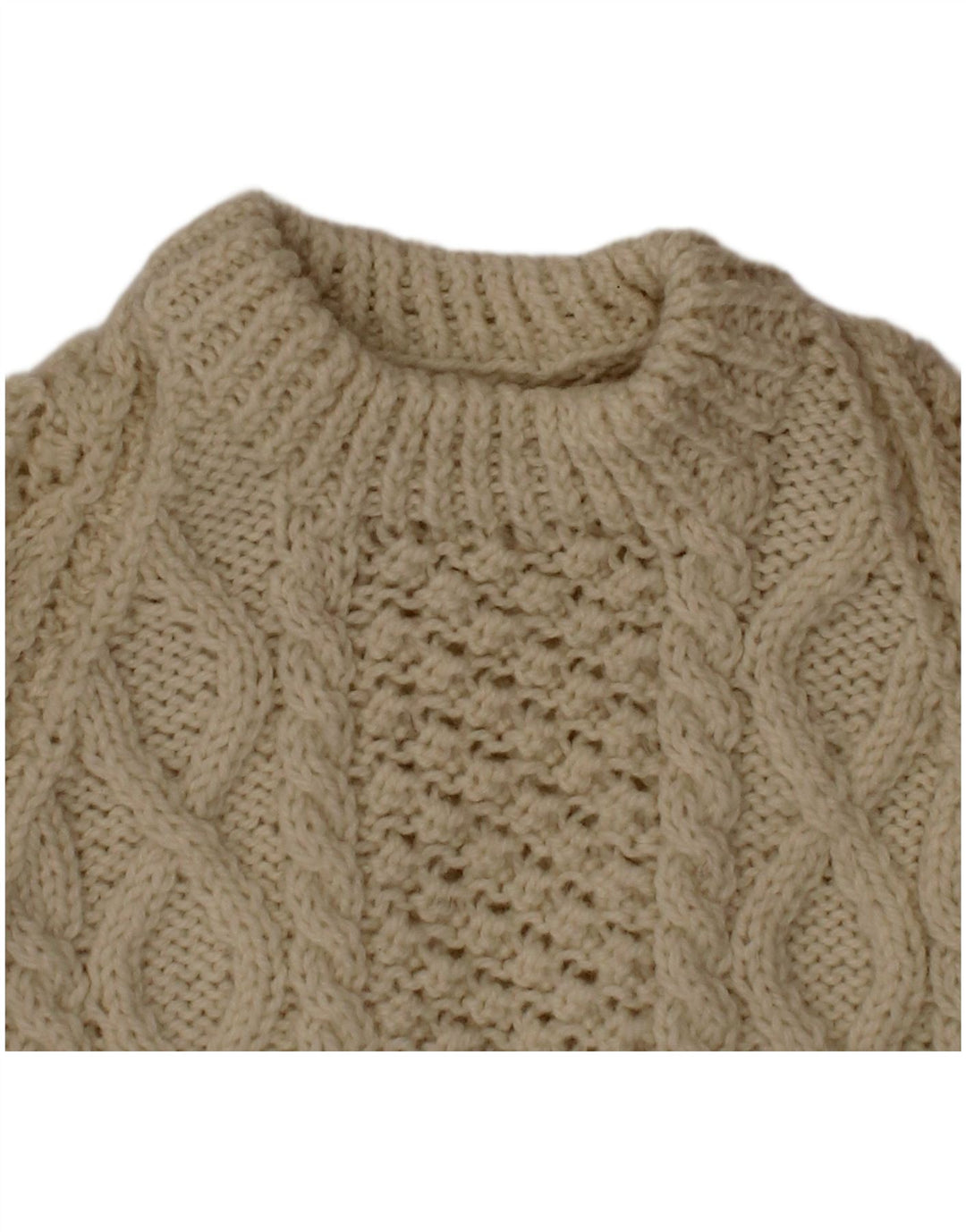 Suéter VINTAGE para meninos com gola redonda 2-3 anos branco