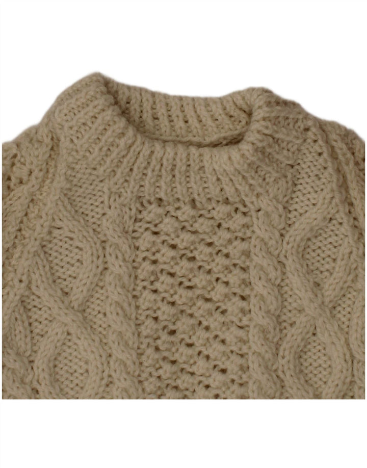 Suéter VINTAGE para meninos com gola redonda 2-3 anos branco