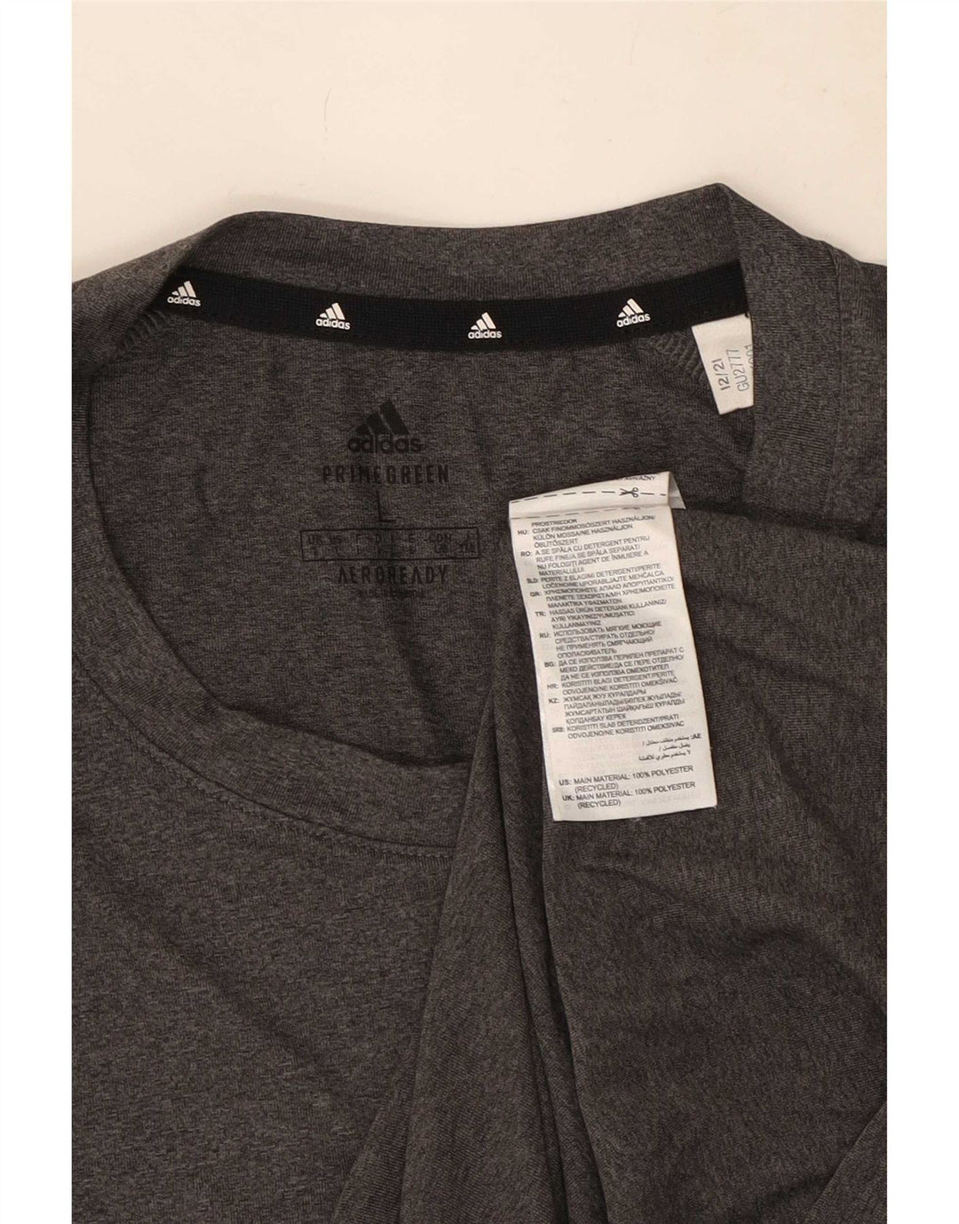 Adidas Mens Aeroready Camiseta Top Grande Cinza Poliéster