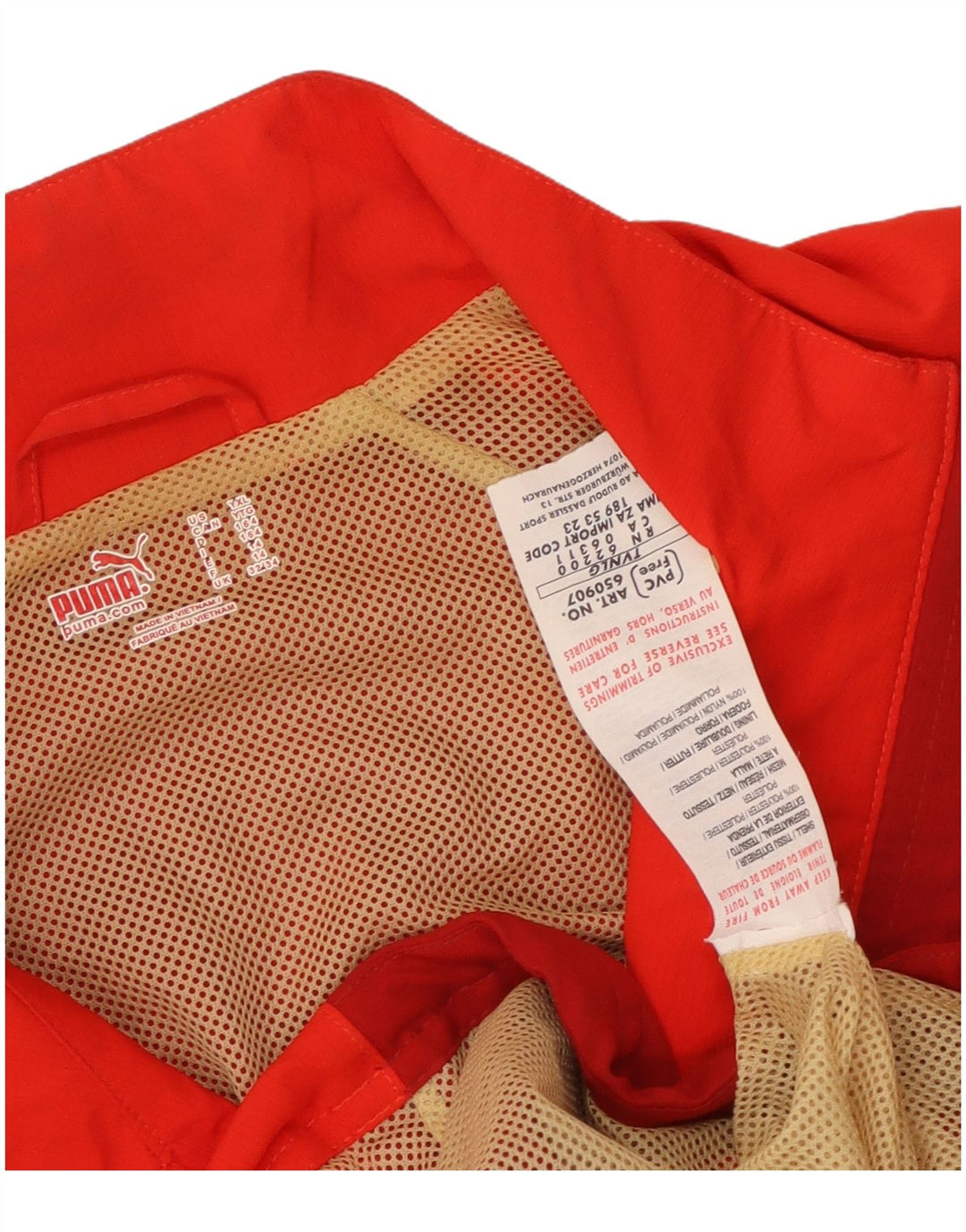 PUMA Boys Tracksuit Top Jacket 13-14 Anos Vermelho Colorblock Poliéster