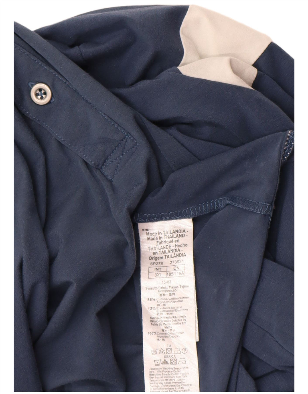 Camisa polo masculina EMPORIO ARMANI 3XL algodão colorblock azul