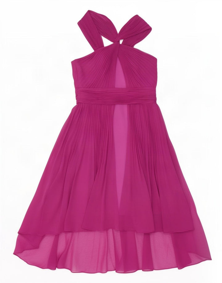 Vestido Halter Feminino UK 10 Pequeno Poliéster Marrom Warehouse