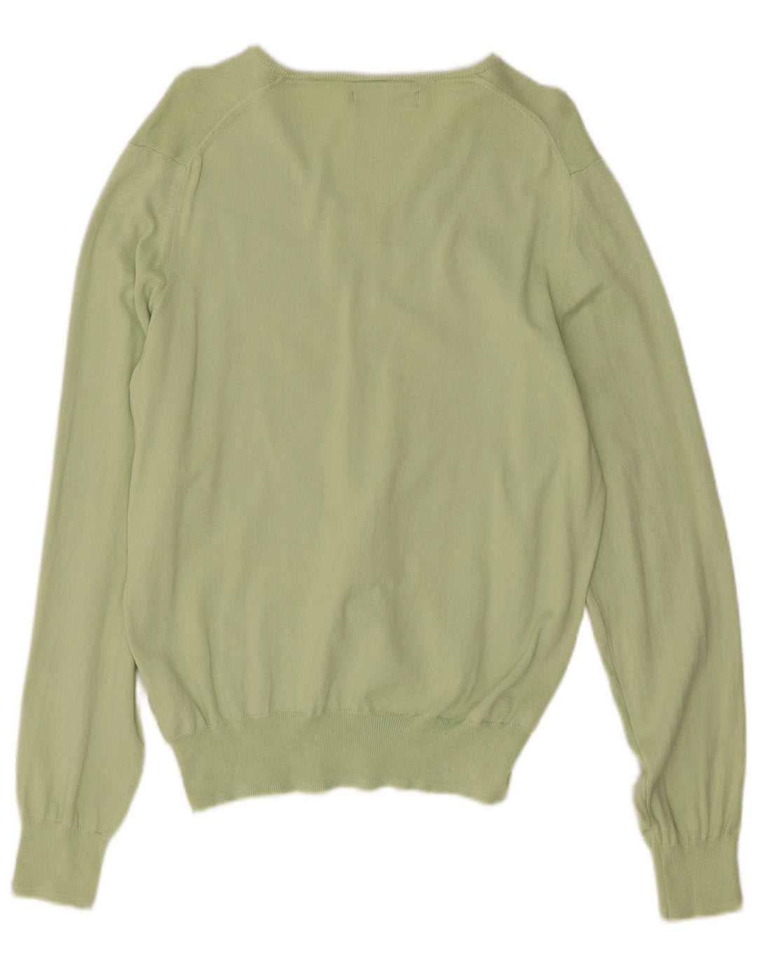 Zara Suéter masculino com gola V e algodão verde médio