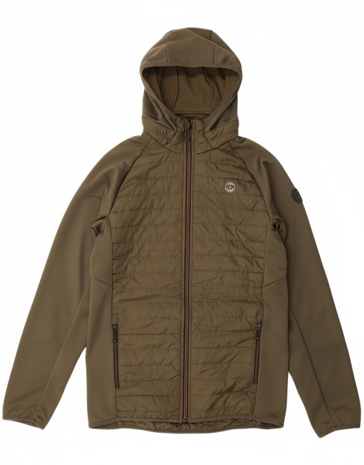 Suéter masculino com capuz e zíper JACK & JONES XS cáqui