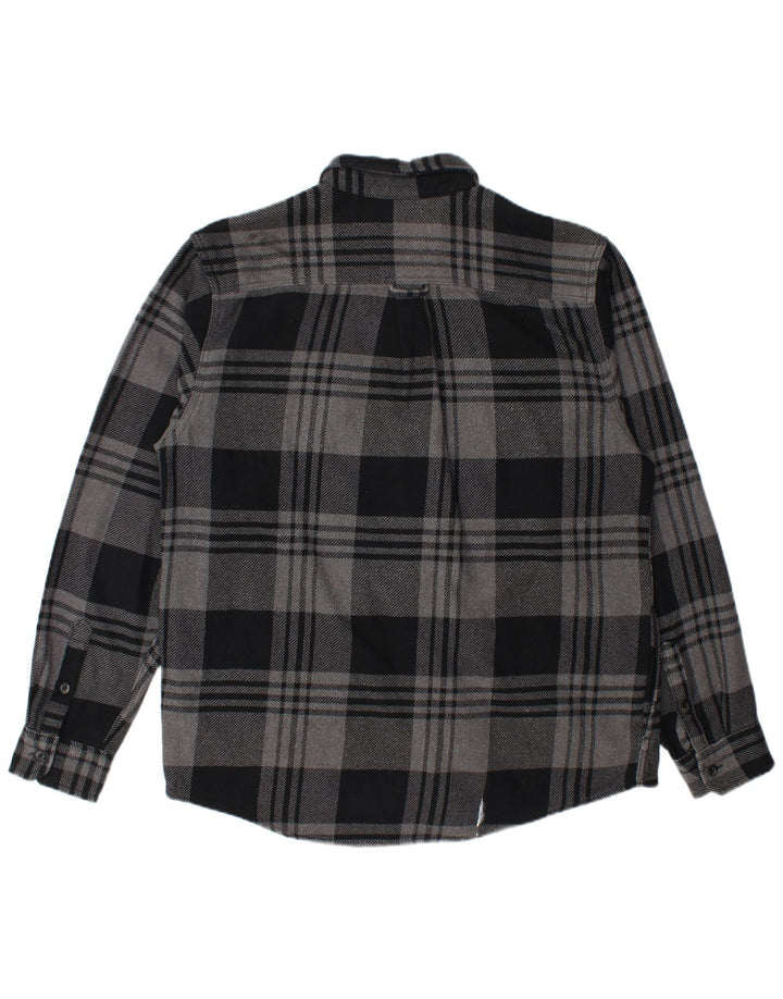 Camisa masculina de flanela Orvis grande algodão xadrez cinza