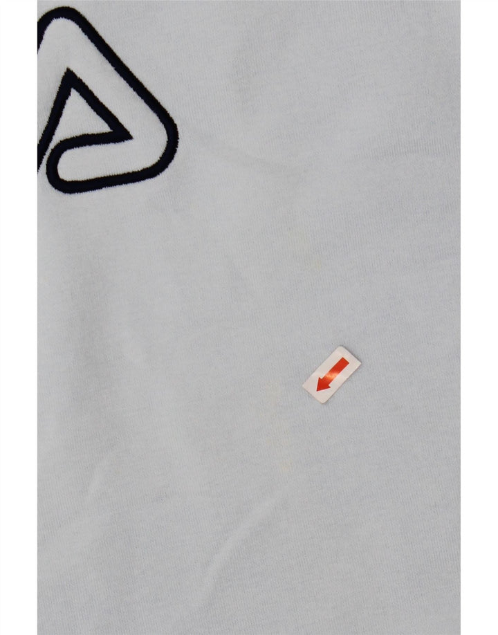 FILA Mens Graphic Moletom Jumper Médio Azul Algodão