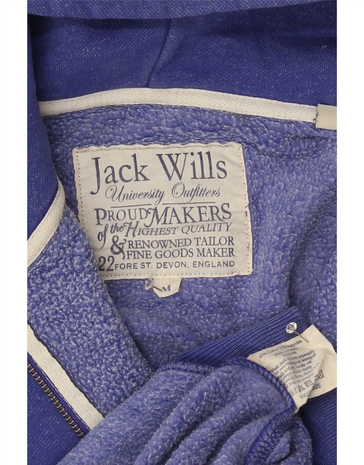 Suéter masculino com capuz e zíper gráfico Jack Wills algodão azul médio