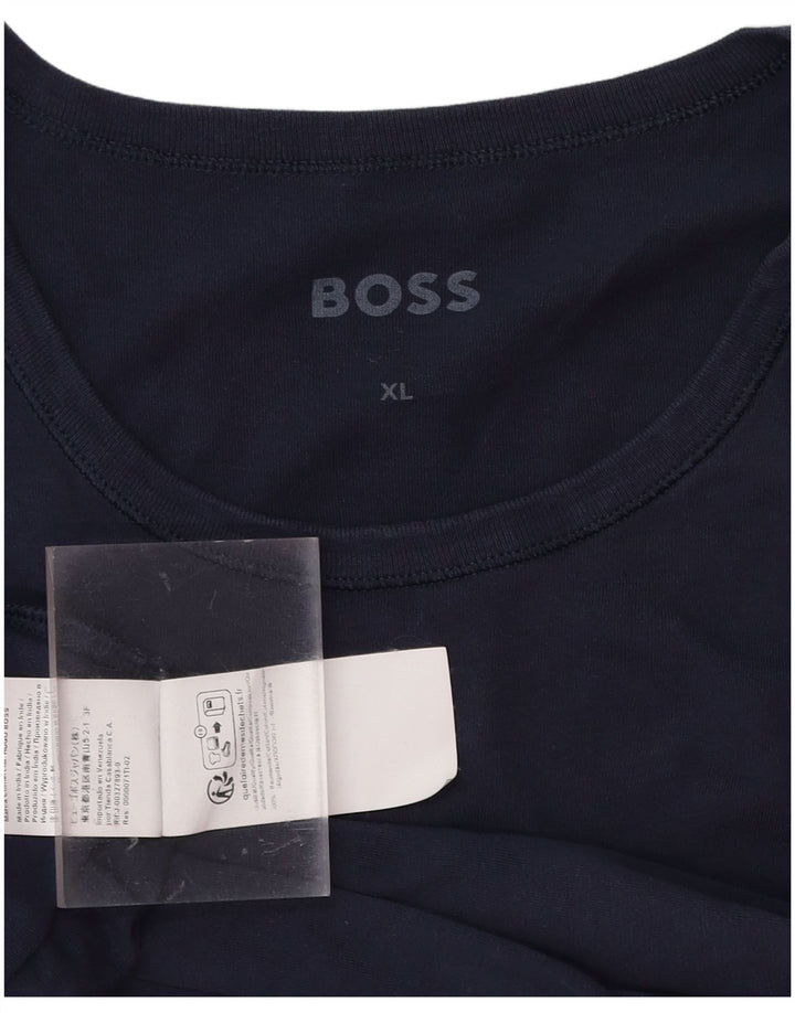 Camiseta masculina HUGO BOSS Top XL algodão azul marinho