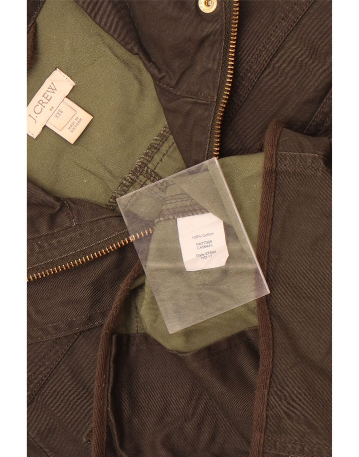 Jaqueta utilitária feminina J. Crew UK 2 2XS algodão cáqui