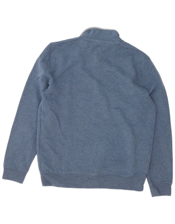 Crew Clothing Mens moletom com zíper e gola alta algodão azul marinho