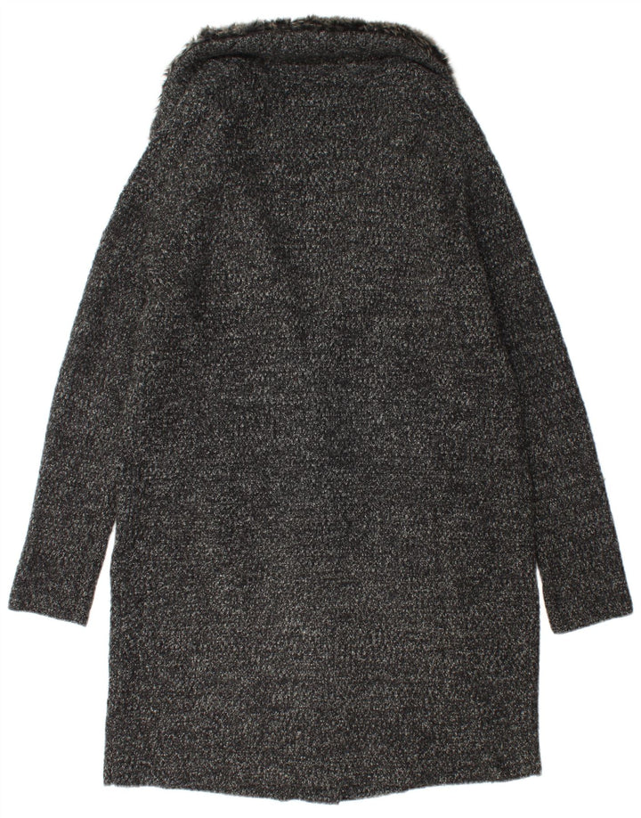 Sobretudo de malha oversized feminino Zara Reino Unido 10 pequeno acrílico manchado preto
