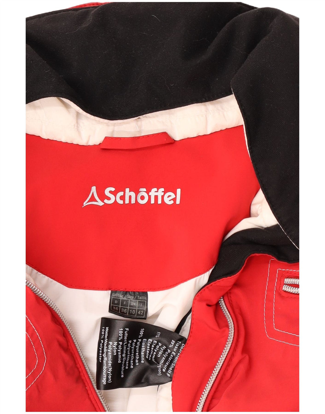 Jaqueta de esqui feminina Schoffel UK 10 pequena poliamida colorblock vermelha