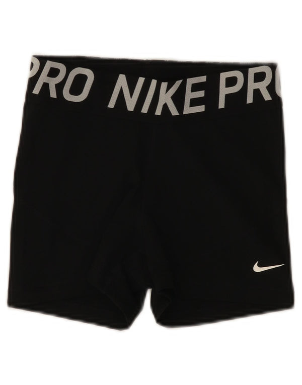 Shorts esportivos gráficos femininos Nike UK 8 pequenos poliéster preto