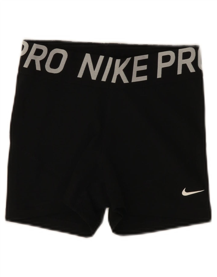 Shorts esportivos gráficos femininos Nike UK 8 pequenos poliéster preto