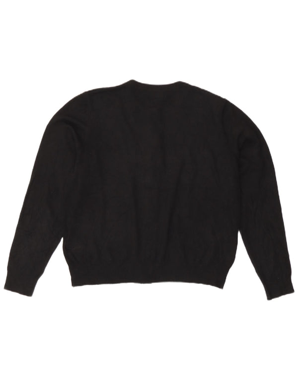 Suéter cardigã feminino Marks & Spencer Reino Unido 16 grande viscose preta