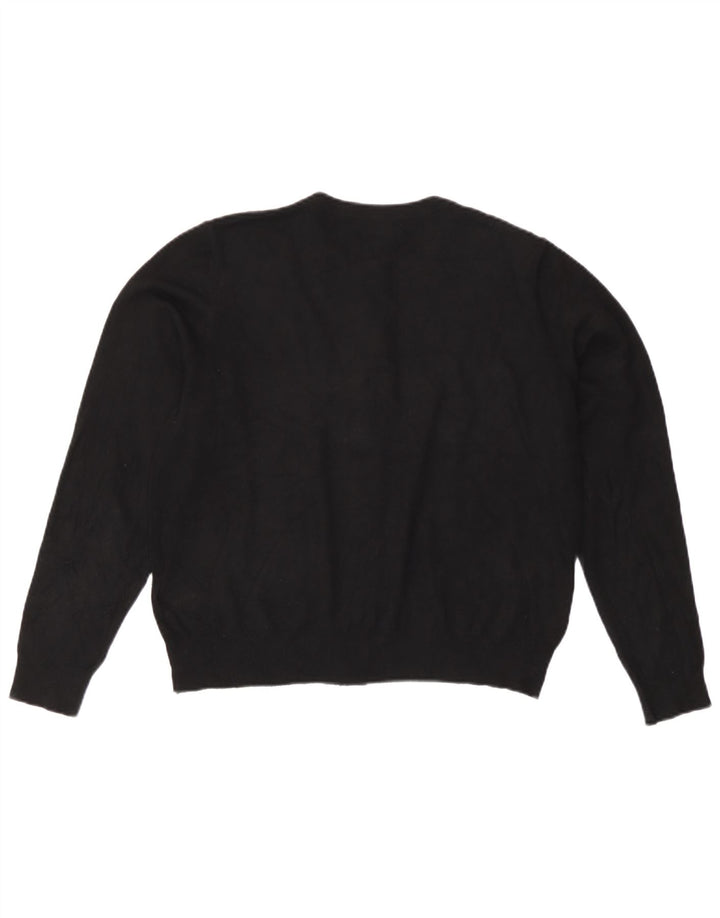 Suéter cardigã feminino Marks & Spencer Reino Unido 16 grande viscose preta